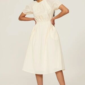 Pamela Love Rent the Runway Cotton Elegant Cream Midi Dress medium